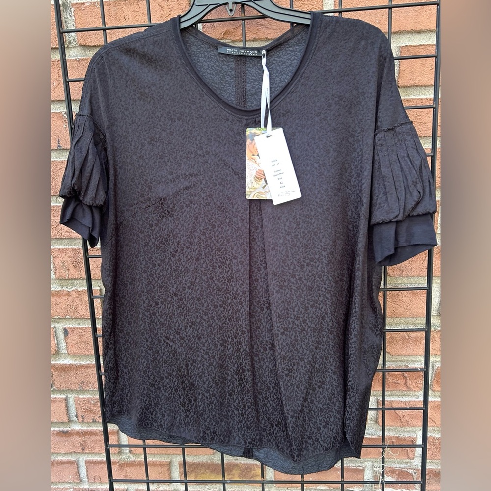 NWT Beate Heymann Street Couture Black Blouse Size 42